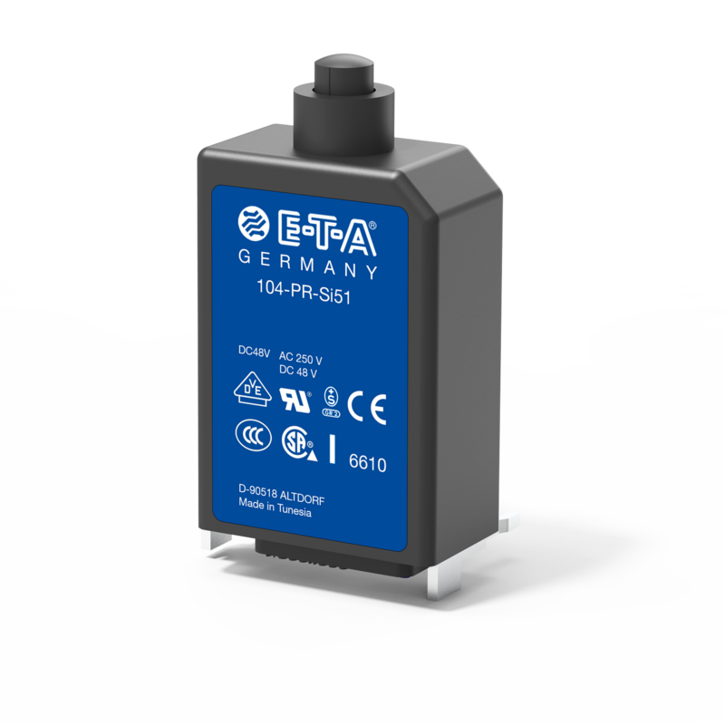 Thermischer Schutzschalter, Typ 104-PR | E-T-A Typ 104-PR von E-T-A: Einpoliger, thermischer Schutzschalter in Kleinbauweise.