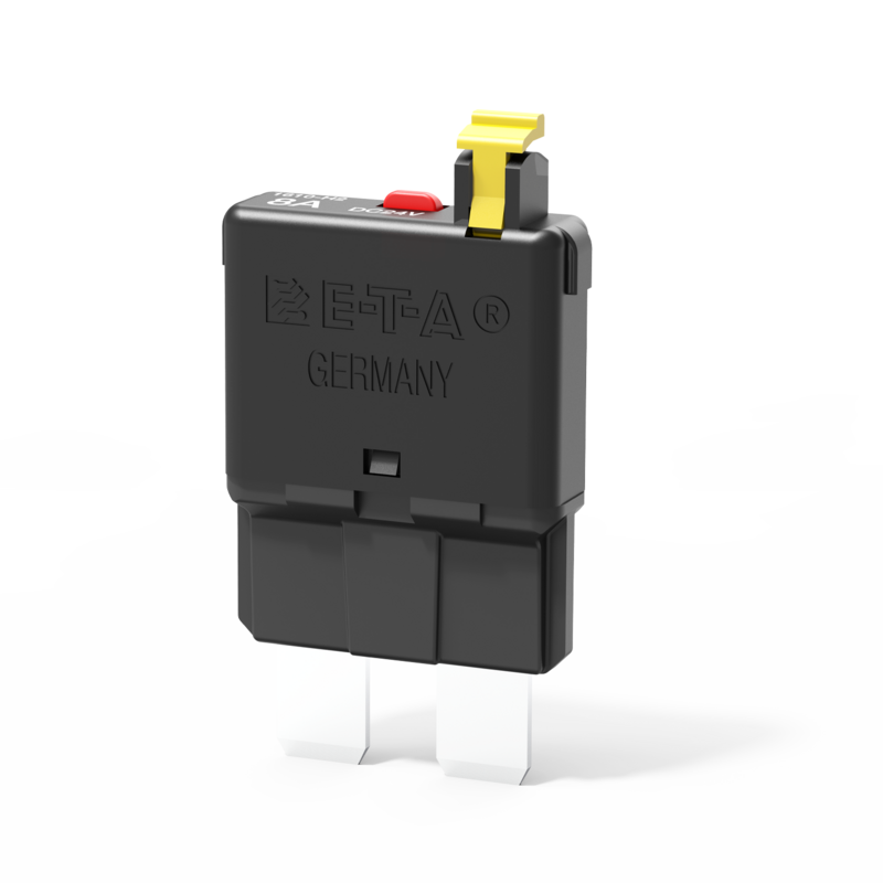 Thermischer Kfz-Sicherungsautomat, Typ 1610-H2 | E-T-A Typ 1610-H2 von E-T-A: Einpoliger, thermischer Kfz-Sicherungsautomat in sehr schmaler Bauform: