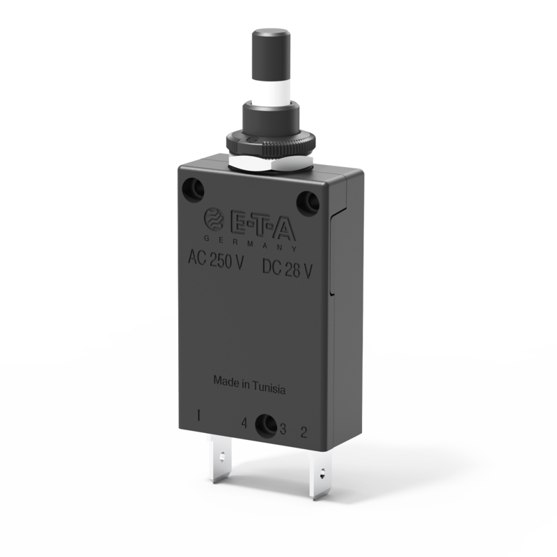 Thermischer Schutzschalter, Typ 2-5700 | E-T-A Typ 2-5700 von E-T-A: Einpoliger, thermischer Schutzschalter mit verschiedenen Montagemöglichkeiten.